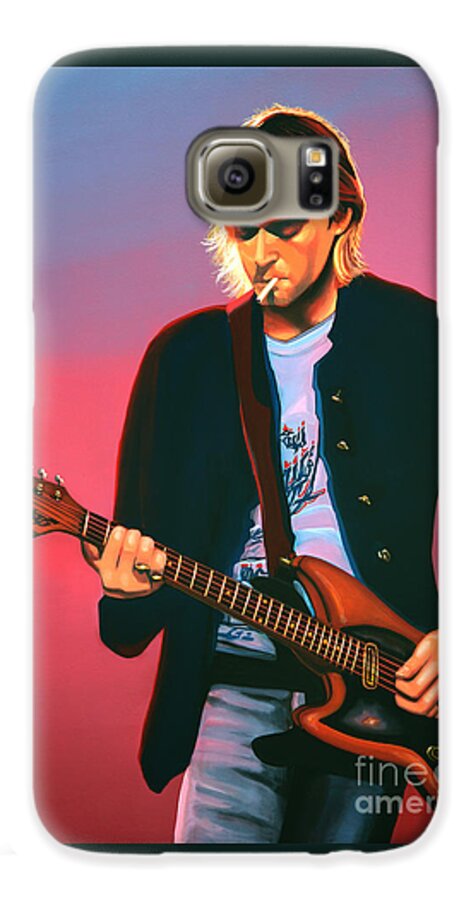 Kurt Cobain Galaxy S6 Case featuring the painting Kurt Cobain in Nirvana Painting by Paul Meijering