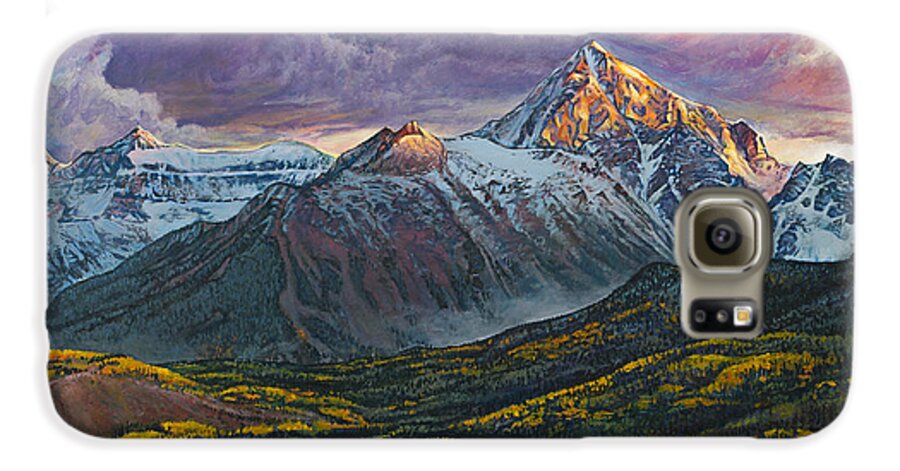 Sneffels Galaxy S6 Case featuring the painting Mt. Sneffels by Aaron Spong