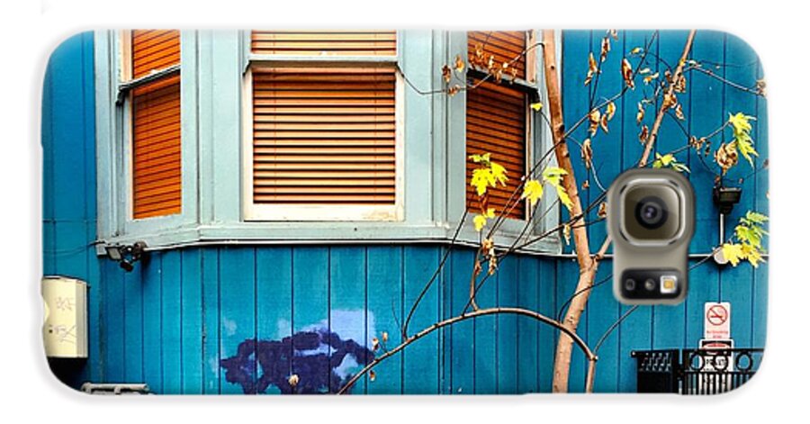 Blue House Galaxy S6 Case featuring the photograph Orange Blinds by Julie Gebhardt