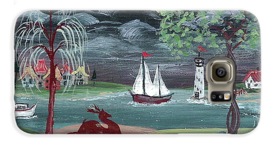 Landscape Painting Galaxy S6 Case featuring the painting Pastoral Landscape by Brenda Ruark