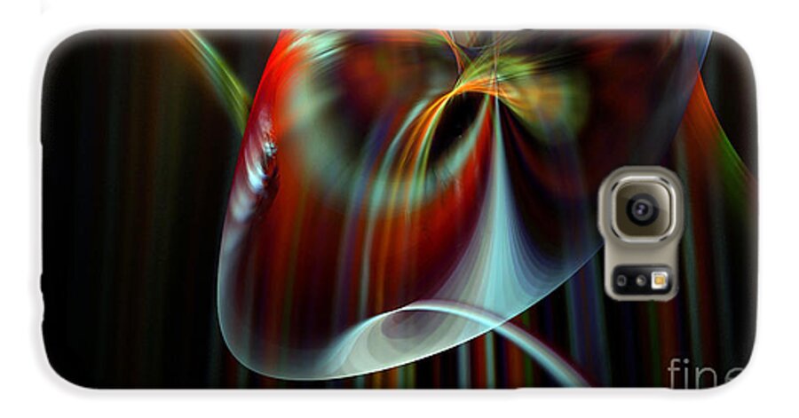 Peter R Nicholls Abstract Fine Artist Canada Galaxy S6 Case featuring the digital art Rainbow Waterfall by Peter R Nicholls
