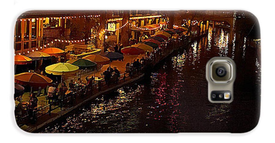 Landmark Galaxy S6 Case featuring the photograph Riverwalk Night by Mary Jo Allen