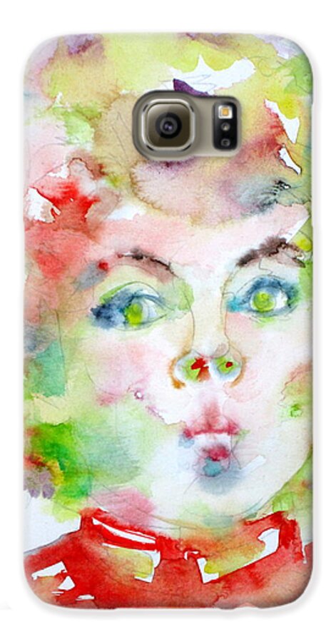 Shirley Temple Galaxy S6 Case featuring the painting SHIRLEY TEMPLE - watercolor portrait.2 by Fabrizio Cassetta