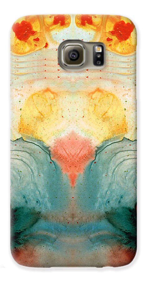 Red Galaxy S6 Case featuring the painting Soul Star - Abstract Art By Sharon Cummings by Sharon Cummings