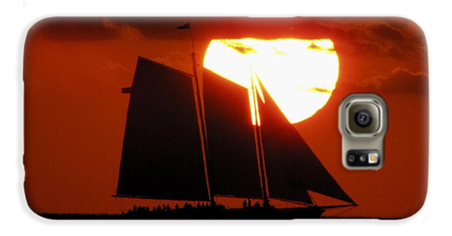 Orange Galaxy S6 Case featuring the photograph Key West Sunset Sail 5 #1 by Bob Slitzan
