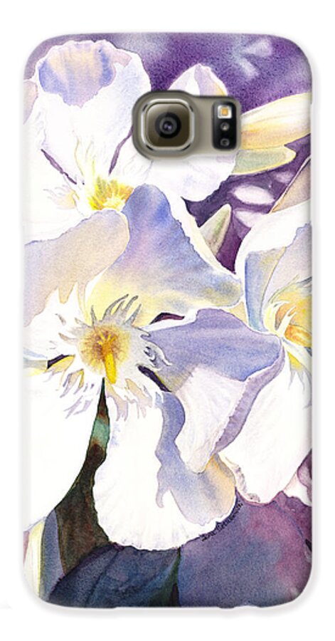 Oleander Galaxy S6 Case featuring the painting White Oleander by Irina Sztukowski