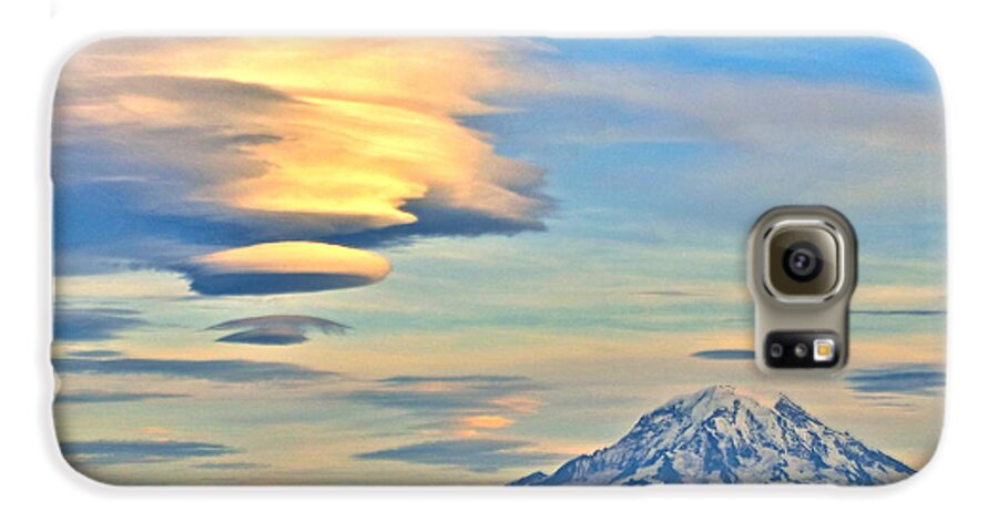 Photography Galaxy S6 Case featuring the photograph Lenticular Cloud and Mount Rainier by Sean Griffin