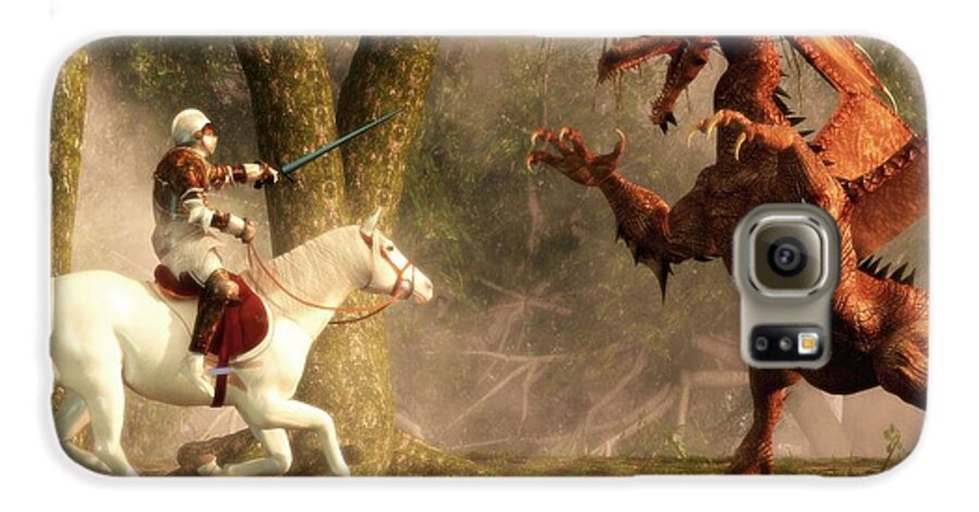 Knight Galaxy S6 Case featuring the digital art Saint George and the Dragon by Daniel Eskridge