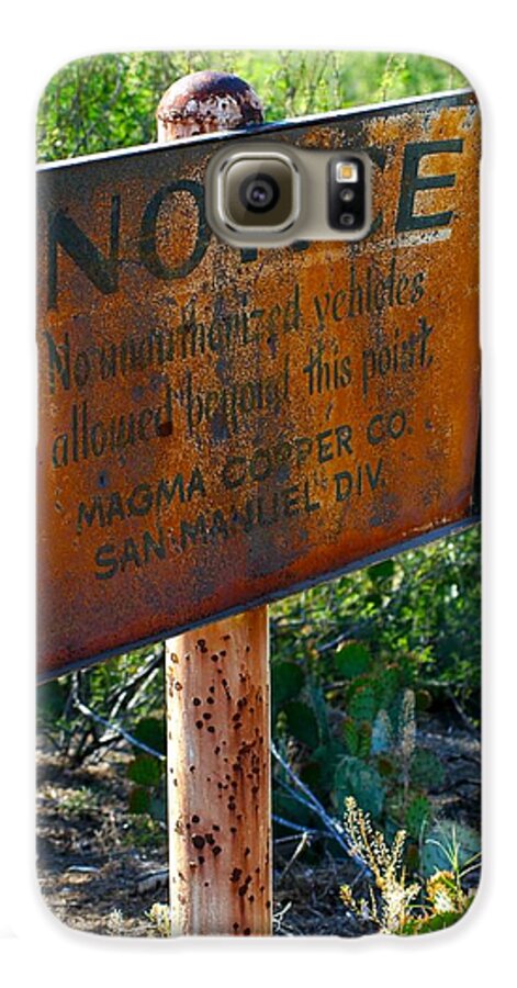 San Manuel Galaxy S6 Case featuring the photograph San Manuel Sign by T C Brown