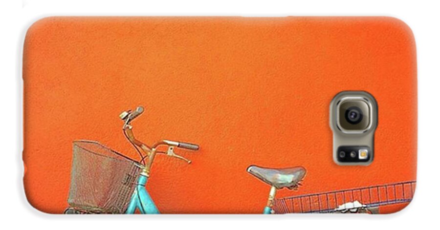 Bike Galaxy S6 Case featuring the photograph Blue bike in Burano Italy by Anne Hilde Lystad