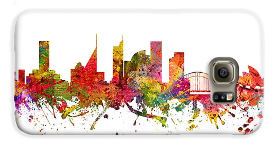 Sydney Galaxy S6 Case featuring the drawing Sydney Australia Cityscape 08 by Aged Pixel