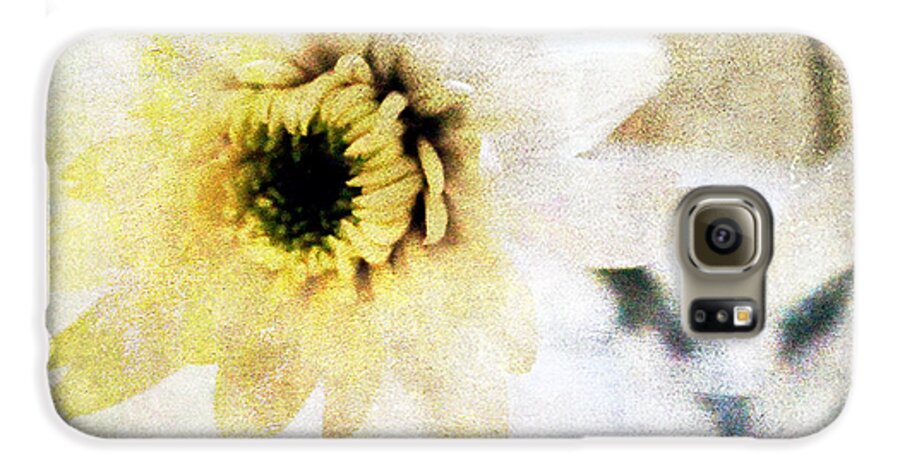 Flower Galaxy S6 Case featuring the mixed media White Flower by Linda Woods