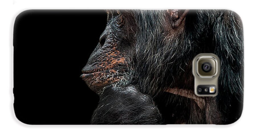 Chimpanzee Galaxy S6 Case featuring the photograph Contemplation #1 by Paul Neville