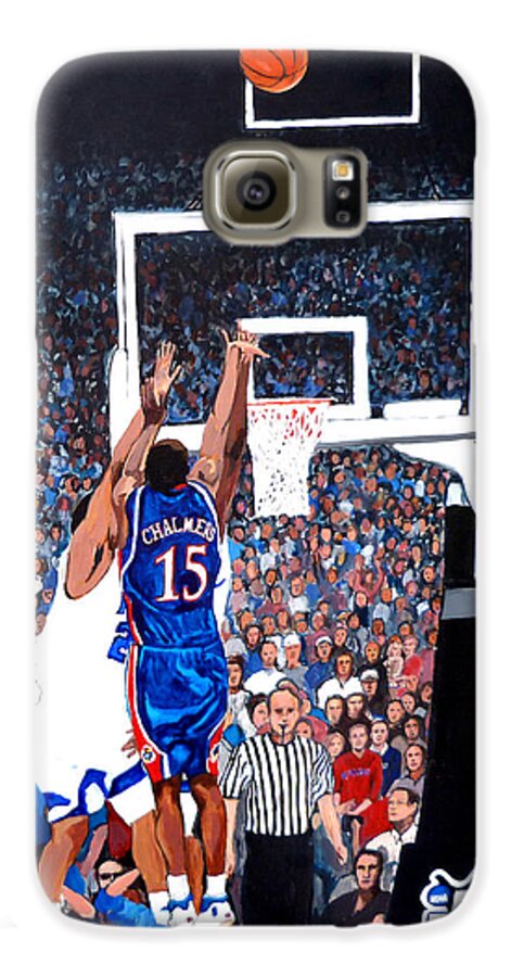 Jayhawks Galaxy S6 Case featuring the painting A Shot to Remember - 2008 National Champions by Tom Roderick