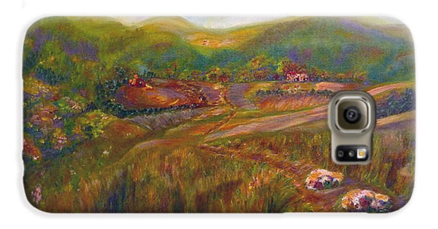Meadow Galaxy S6 Case featuring the painting A Special Place by Claire Bull