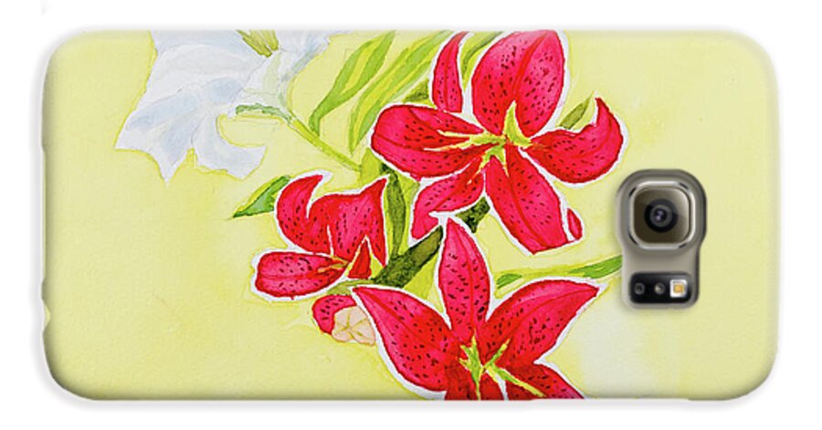 Bouquet Galaxy S6 Case featuring the painting A study of Lilies by Dorothy Darden
