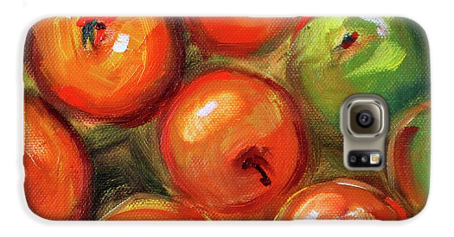 Apple Still Life Painting Galaxy S6 Case featuring the painting Apple Barrel Still Life by Nancy Merkle