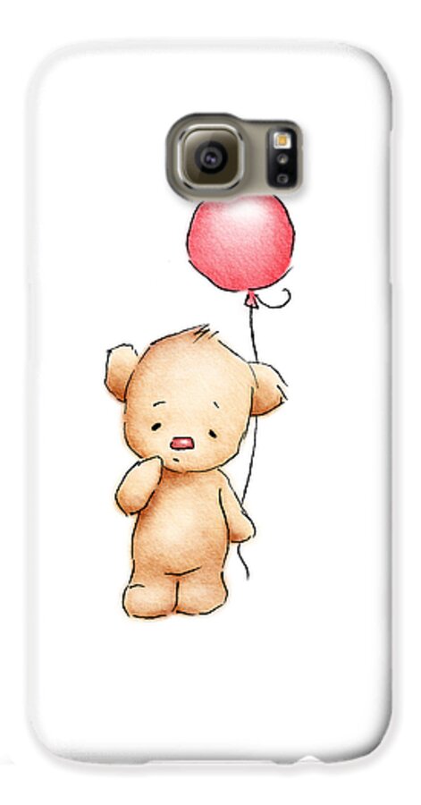 The Drawing of Teddy Bear with Red Balloon and Flowers Art Print by Anna  Abramskaya - Fine Art America