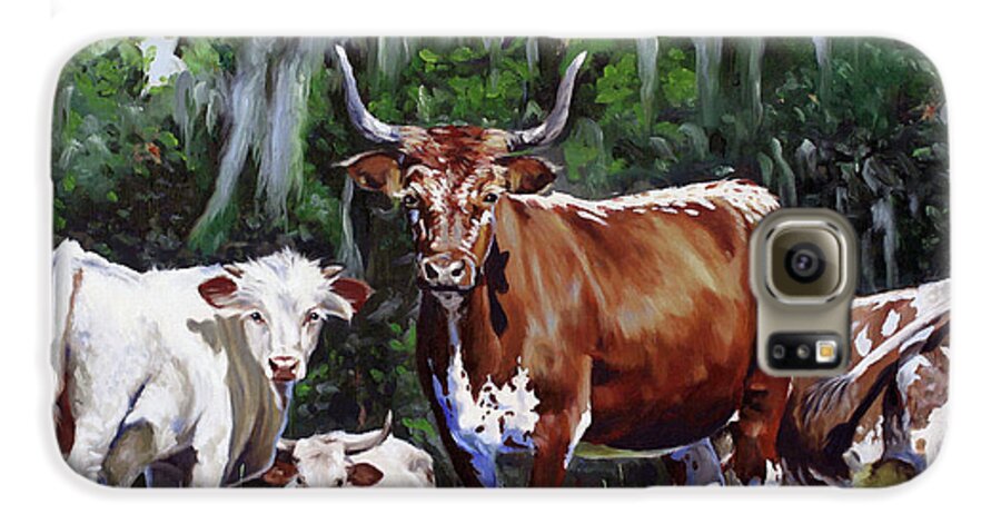 Cows Galaxy S6 Case featuring the painting Back Off by Rick McKinney