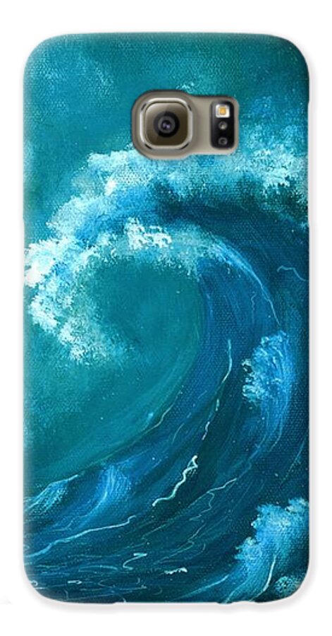Water Galaxy S6 Case featuring the painting Big Wave by Anastasiya Malakhova