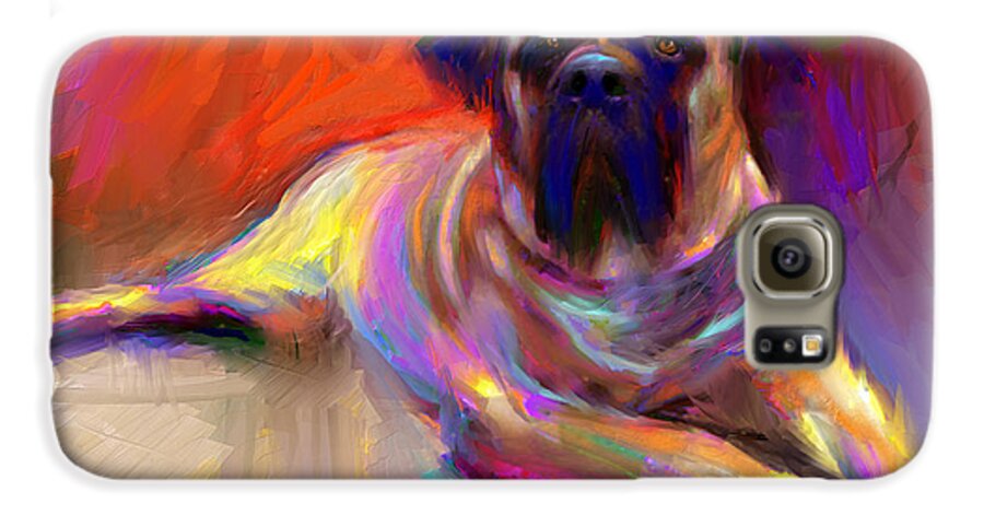 Bull Mastiff Painting Galaxy S6 Case featuring the painting Bullmastiff dog painting by Svetlana Novikova