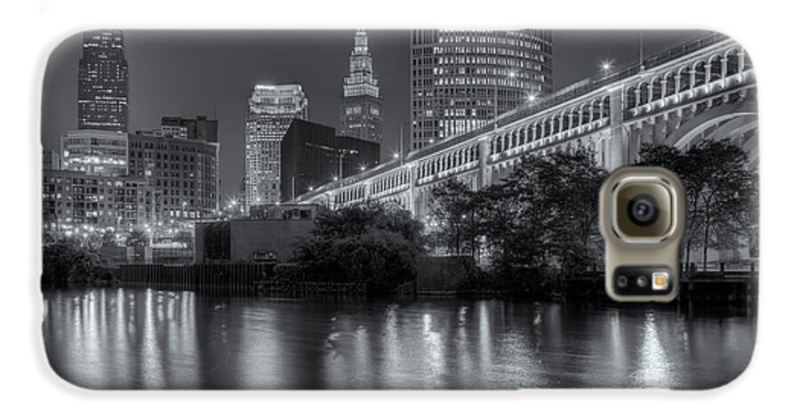 Clarence Holmes Galaxy S6 Case featuring the photograph Cleveland Night Skyline III by Clarence Holmes