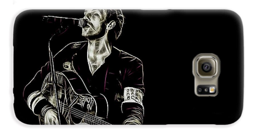 Coldplay Galaxy S6 Case featuring the mixed media Coldplay Collection Chris Martin by Marvin Blaine