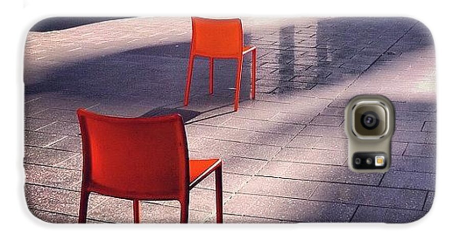 Empty Chairs Galaxy S6 Case featuring the photograph Empty Chairs At Mint Plaza by Julie Gebhardt