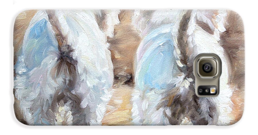 Westie Galaxy S6 Case featuring the painting Farewell by Mary Sparrow