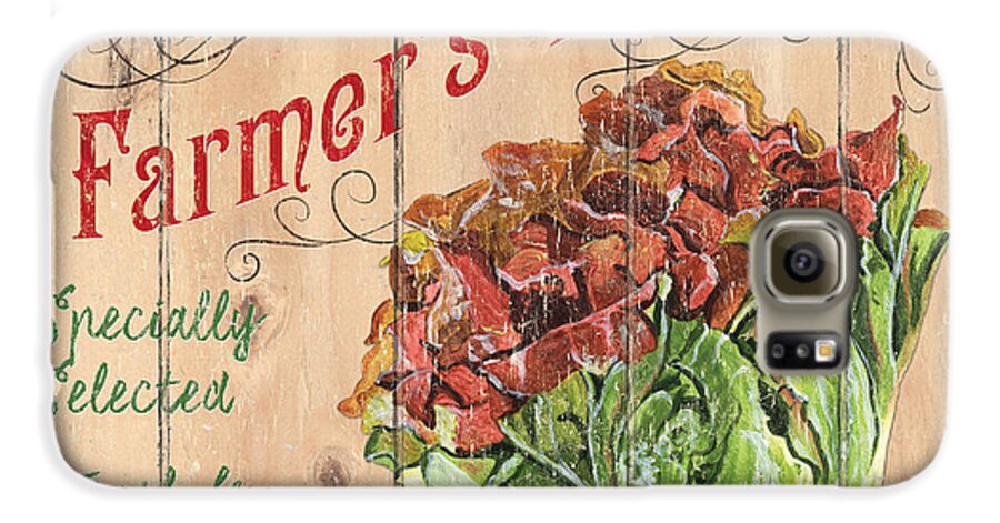 Market Galaxy S6 Case featuring the painting Farmer's Market Sign by Debbie DeWitt