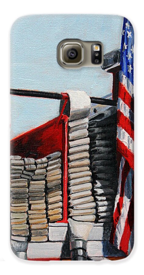 Fdny Galaxy S6 Case featuring the painting FDNY ENGINE 59 American Flag by Paul Walsh