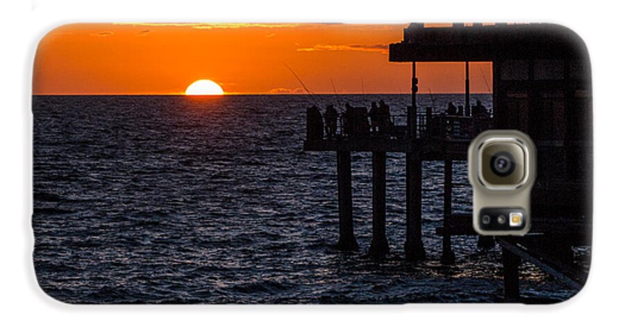 Pier Galaxy S6 Case featuring the photograph Fishing at Twilight by Ed Clark