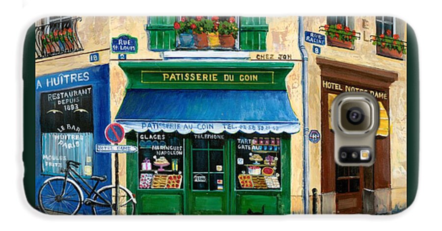 Paris Galaxy S6 Case featuring the painting French Pastry Shop by Marilyn Dunlap