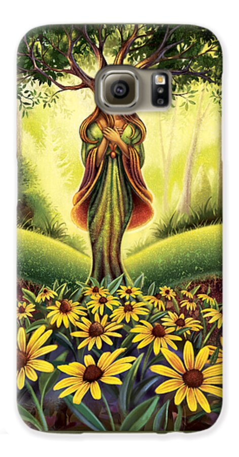 Black Eyed Susan Galaxy S6 Case featuring the painting Get Grounded - Black Eyed Susan by Anne Wertheim
