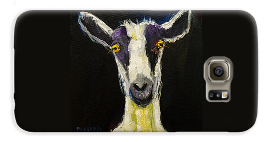 Goat Galaxy S6 Case featuring the painting Goat Gloat by Diane Whitehead