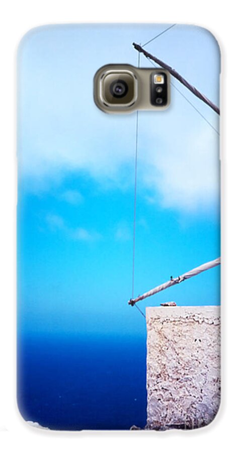 Blue Galaxy S6 Case featuring the photograph Greek windmill by Silvia Ganora