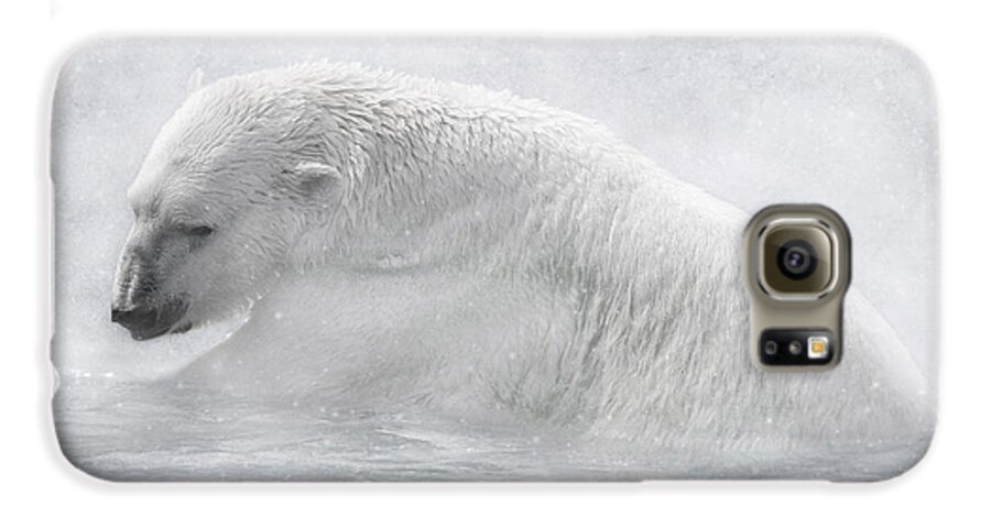 Polar Bear Galaxy S6 Case featuring the digital art Icy Waters by Lynn Jackson