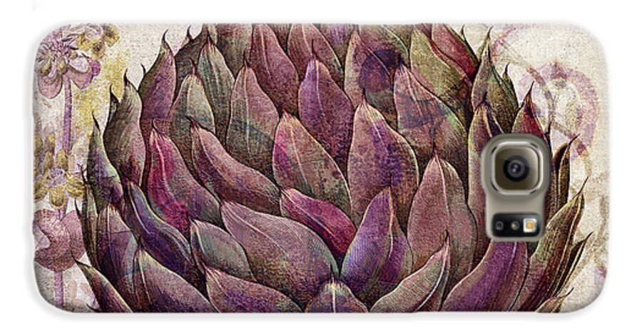 Artichoke Galaxy S6 Case featuring the painting Legumes Francais Artichoke by Mindy Sommers