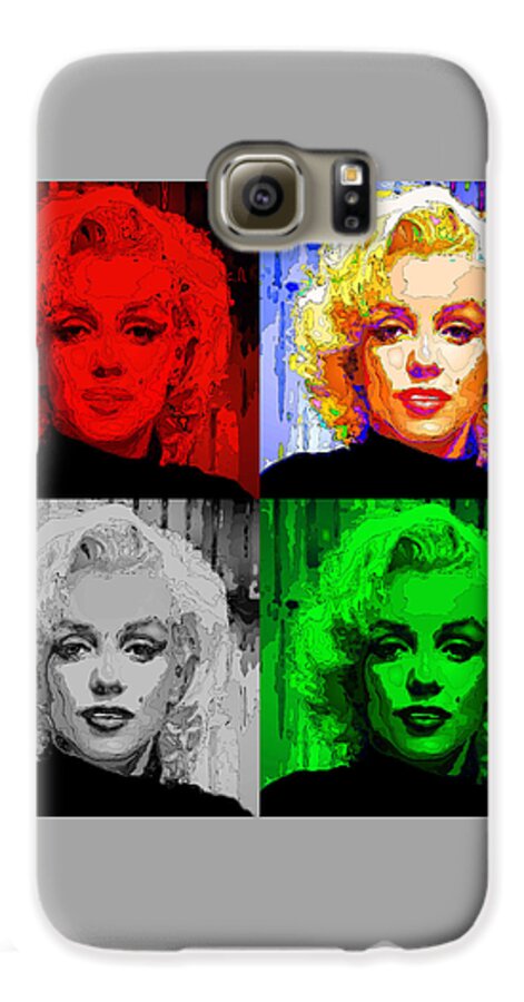 Marilyn Monroe Galaxy S6 Case featuring the digital art Marilyn Monroe - Quad. Pop Art by Rafael Salazar
