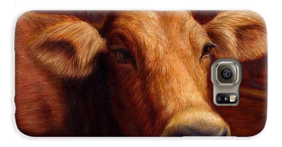 Cow Galaxy S6 Case featuring the painting Mrs. O'Leary's Cow by James W Johnson
