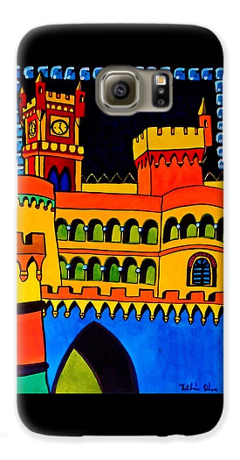 Castle Galaxy S6 Case featuring the painting Pena Palace Portugal by Dora Hathazi Mendes