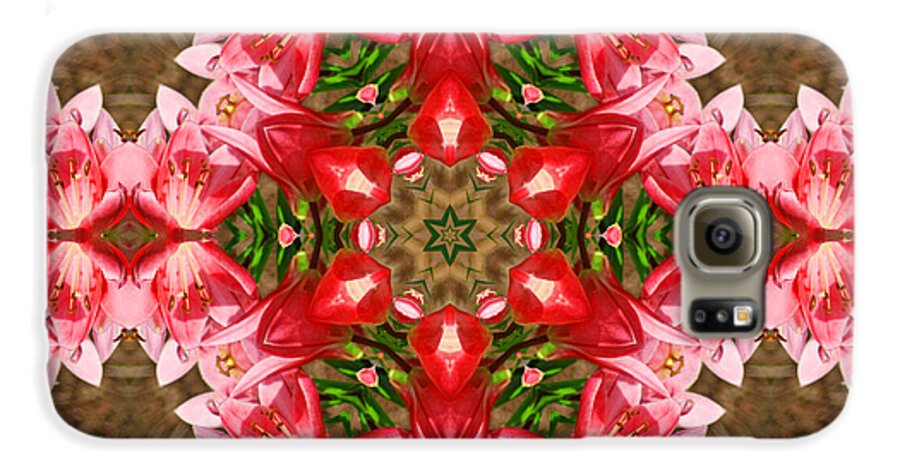 Red Galaxy S6 Case featuring the photograph Red Rose Kaleidoscope by Bill Barber