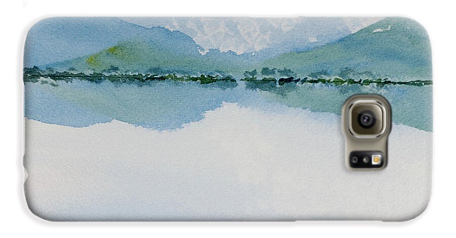 Australia Galaxy S6 Case featuring the painting Reflections of the skies and mountains surrounding Bathurst Harbour by Dorothy Darden