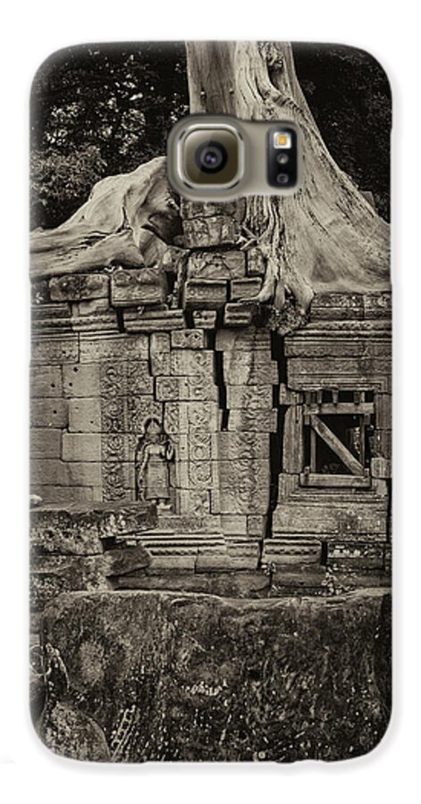 Angkor Galaxy S6 Case featuring the photograph Roots In Ruins 5, Ta Prohm, 2014 by Hitendra SINKAR