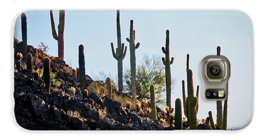 Arizona Galaxy S6 Case featuring the photograph Sonoran Desert Saguaro Slope by Judy Kennedy