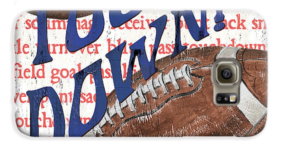 Football Galaxy S6 Case featuring the painting Sports Fan Football by Debbie DeWitt