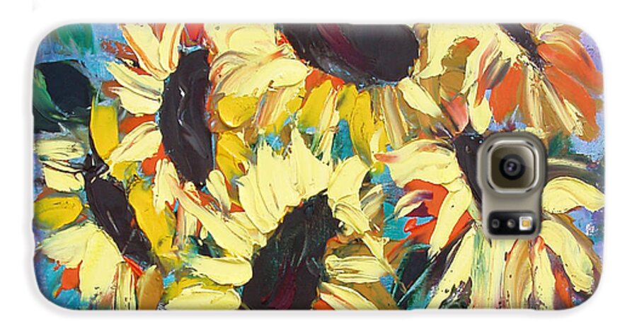 Sunflowers Galaxy S6 Case featuring the painting Sunflowers 2 by Gina De Gorna