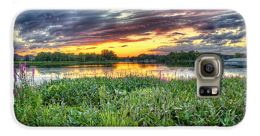 Hdr Galaxy S6 Case featuring the photograph Sunset West Crooked Lake by Jenny Ellen Photography