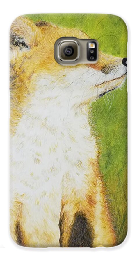 Fox Galaxy S6 Case featuring the drawing Tender by Christie Minalga