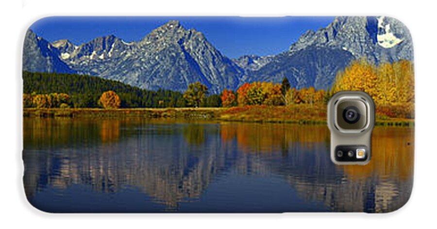 Oxbow Bend Galaxy S6 Case featuring the photograph Tetons from Oxbow Bend by Raymond Salani III